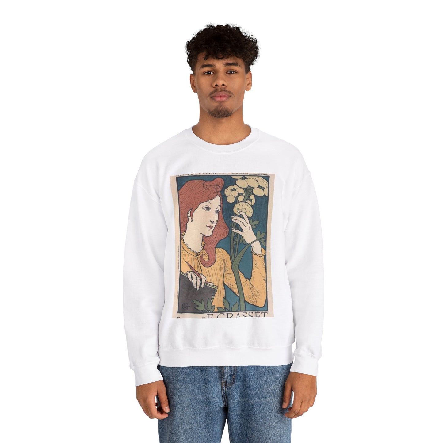 Affiche pour l' "Exposition E. Grasset" au Salon des Cent. White Heavy Blend Adult Crew Neck SweatShirt