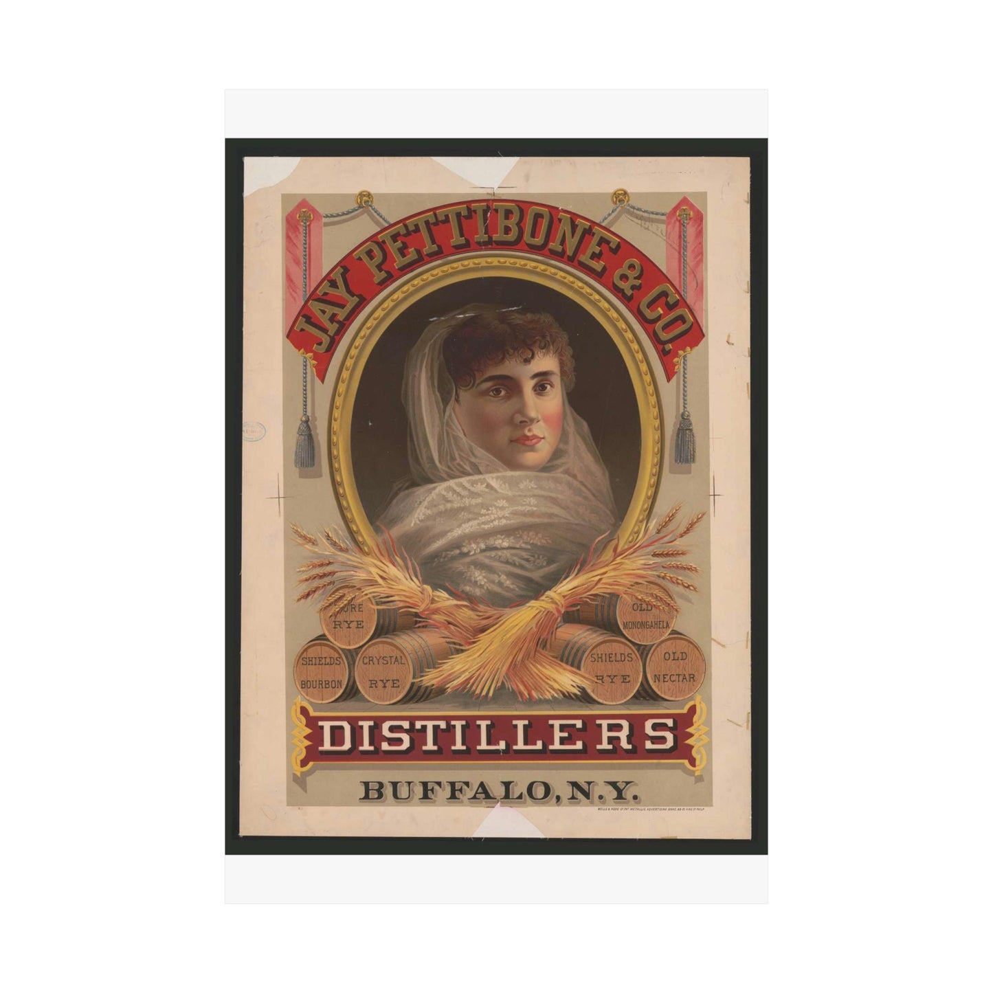 Jay Pettibone & Co., distillers, Buffalo, N.Y High Quality Matte Wall Art Poster for Home, Office, Classroom