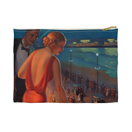 Detail, Atlantic City—America's Great All Year Resort, Pennsylvania Railroad, painting by Edward Mason Eggleston (cropped) Large Organizer Pouch with Black Zipper