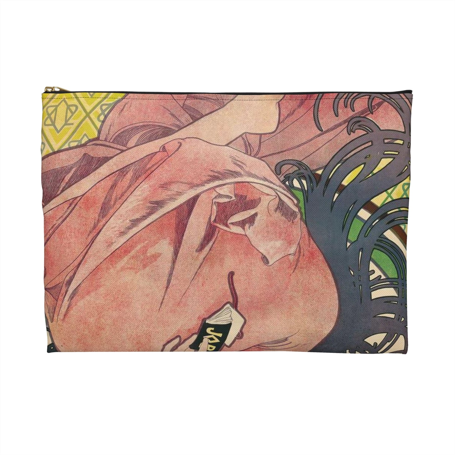 Alphonse Mucha - Job - Google Art Project Large Organizer Pouch with Black Zipper