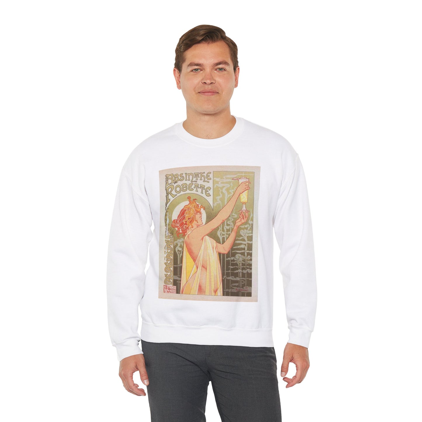 Affiche belge pour l' "Absinthe Robette". White Heavy Blend Adult Crew Neck SweatShirt