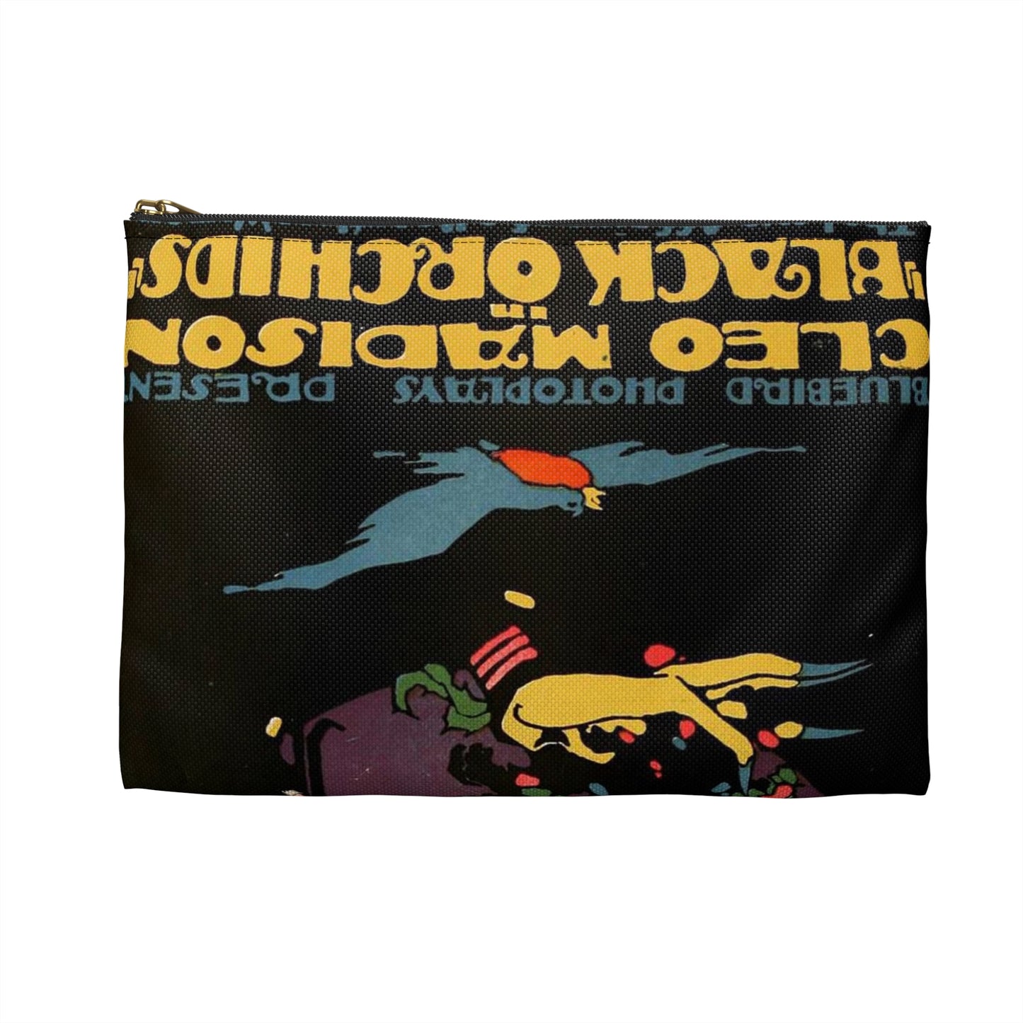 Black Orchids - Vintage movie public domain poster Large Organizer Pouch with Black Zipper