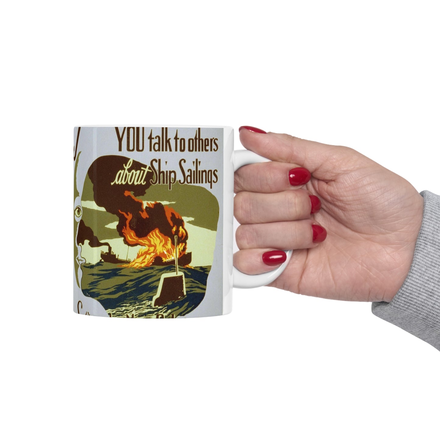 This happens when you talk to others about ship sailings Let's make New Orleans a safe port of departure / / John McCrady. Beautiful Novelty Ceramic Coffee Mug 11oz