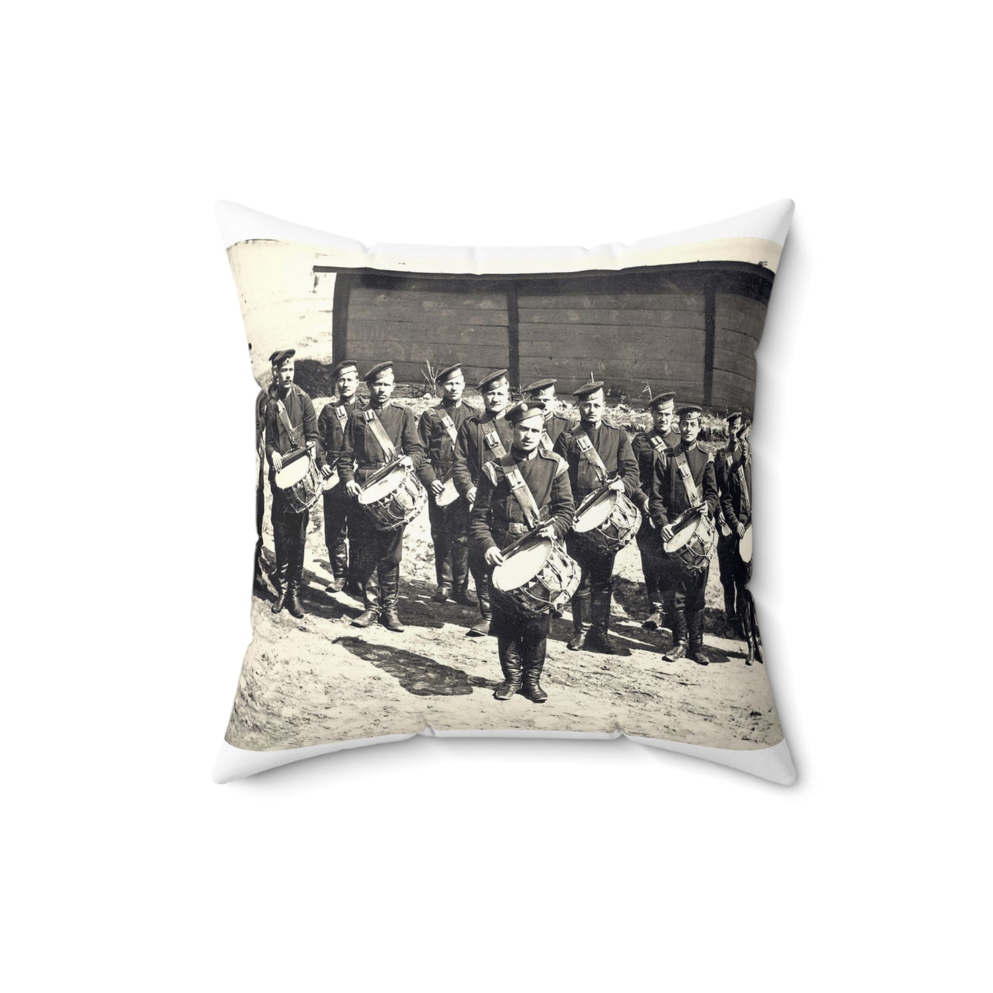 Vladimir, Vokzalnaya Street. A platoon of drummers 10 of the Little Russian Grenadier Regiment. Decorative Accent Square Pillow