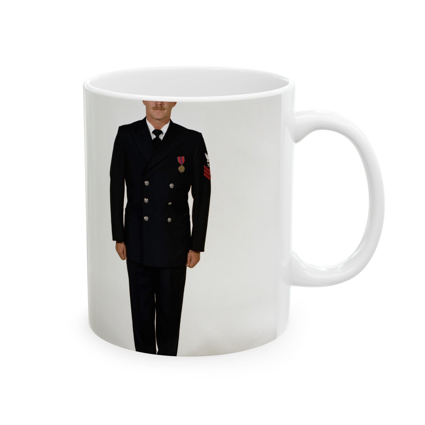 Uniform: Full dress blue, Navy enlisted men, ranks E-1 through E-6 Beautiful Novelty Ceramic Coffee Mug 11oz