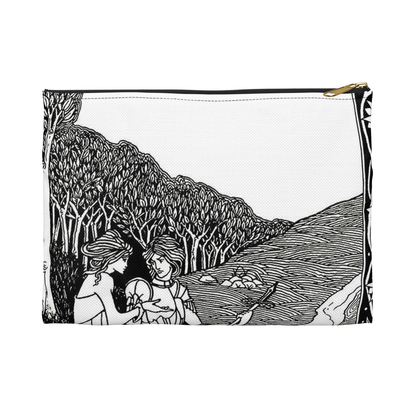 Aubrey Beardsley - Lancelot and Hellawes Large Organizer Pouch with Black Zipper