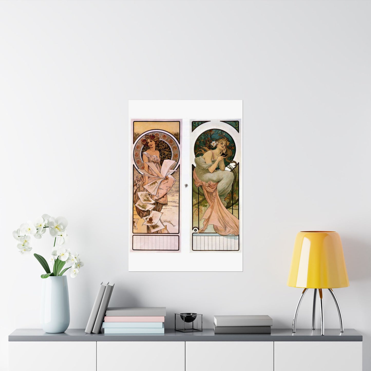 Alfonse Mucha Artworks - Drawing. Public domain image. High Quality Matte Wall Art Poster for Home, Office, Classroom