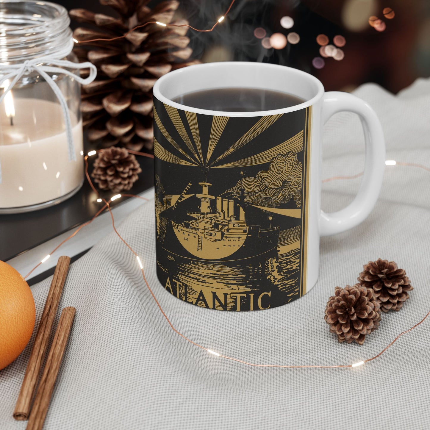 Atlantic for November, Art Nouveau poster Beautiful Novelty Ceramic Coffee Mug 11oz