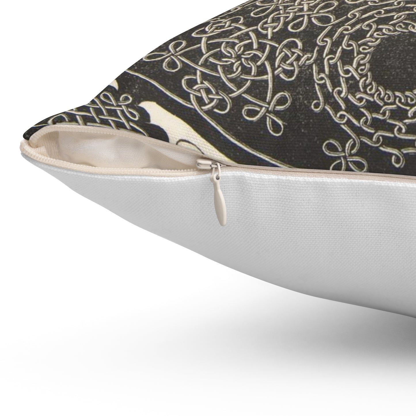 “The Sixth Knot”. Interlaced Roundel with Seven Wreaths Decorative Accent Square Pillow