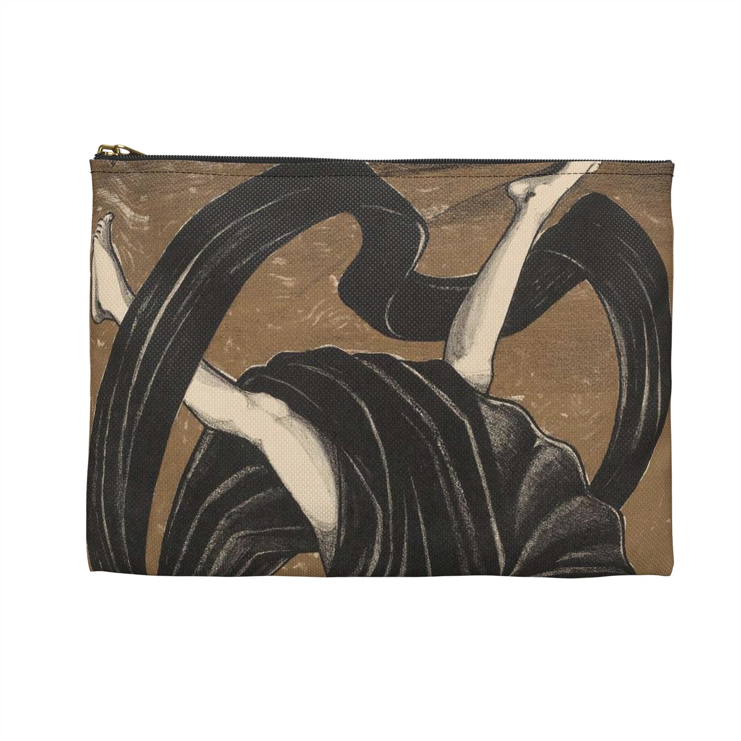 Danseres met draperieën - Drawing. Public domain image. Large Organizer Pouch with Black Zipper