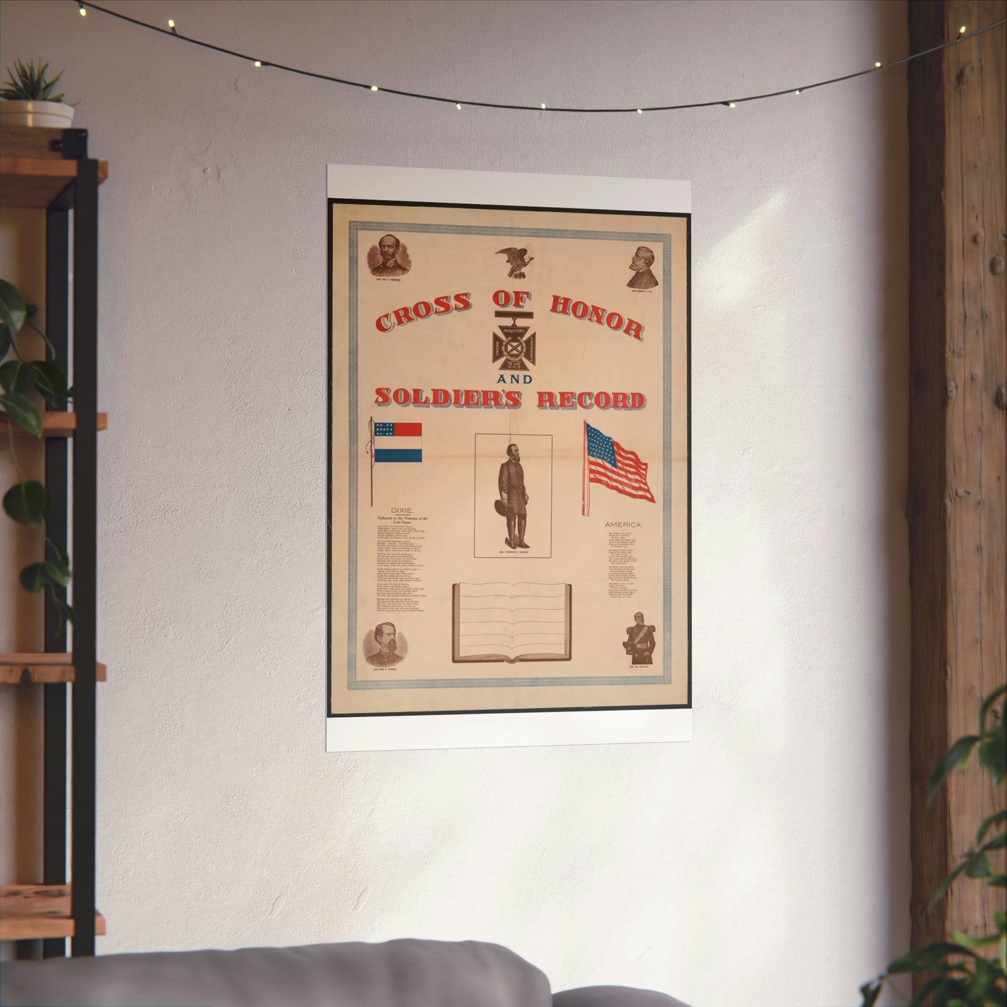 Cross of honor and soldier's record, united daughters confederacy, to the U.C.V High Quality Matte Wall Art Poster for Home, Office, Classroom