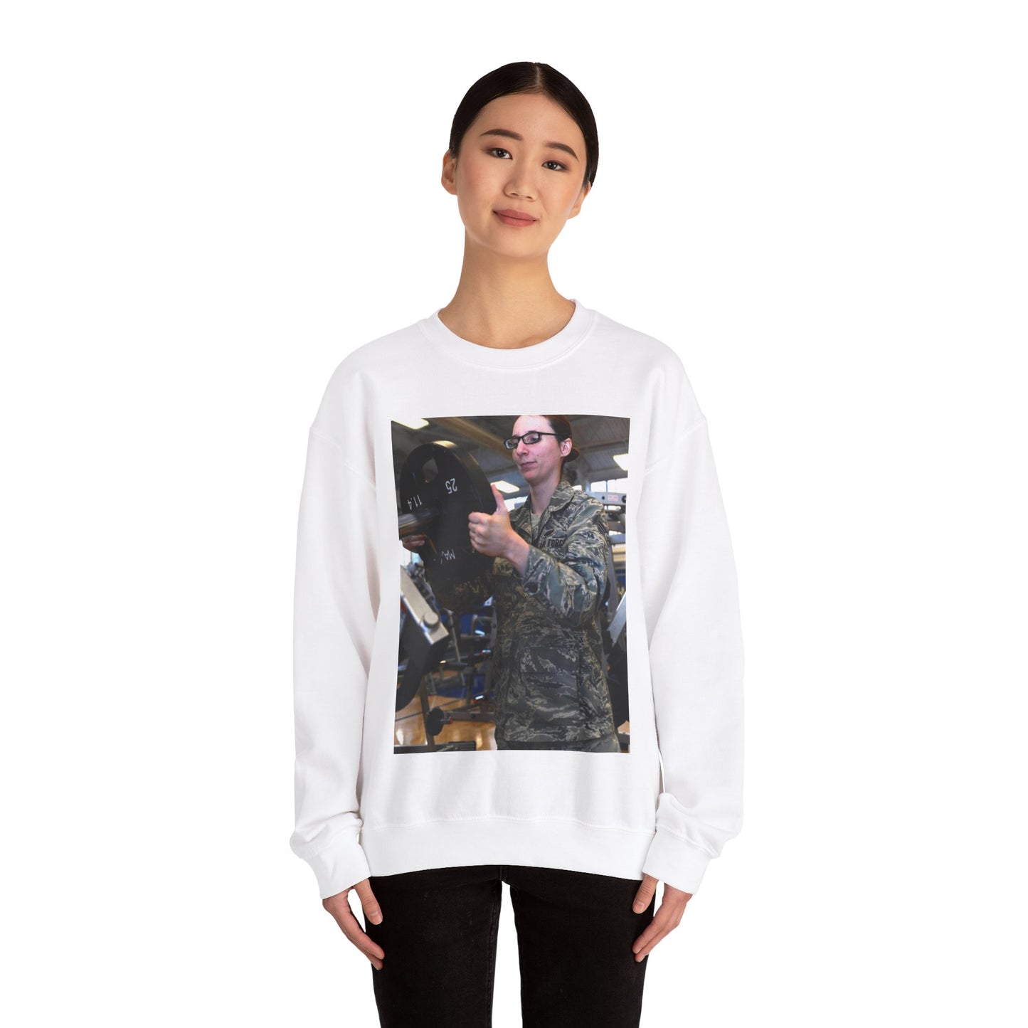 Senior Airman Cassandra Bridges, 28th Force Support White Heavy Blend Adult Crew Neck SweatShirt