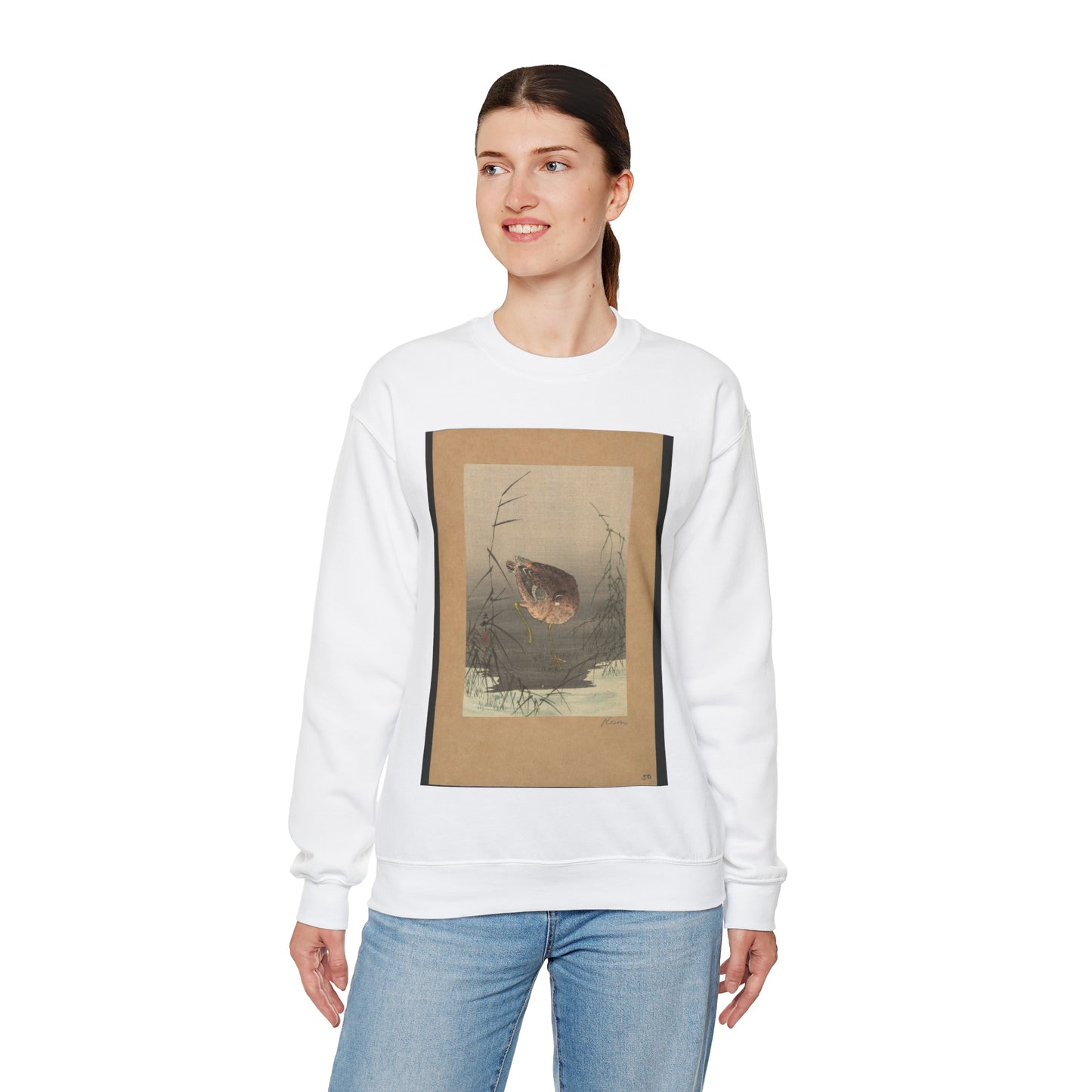 Ashi ni shigi - Public domain portrait drawing  White Heavy Blend Adult Crew Neck SweatShirt