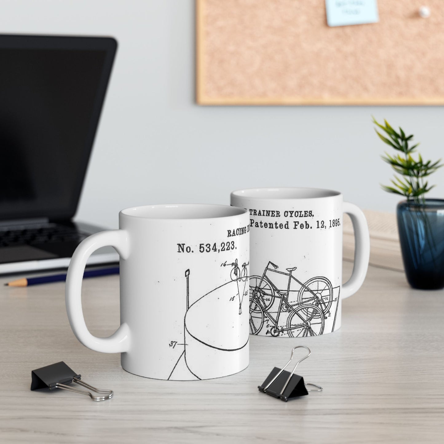 Patent drawing - RacingBikesPatent Public domain  image Beautiful Novelty Ceramic Coffee Mug 11oz