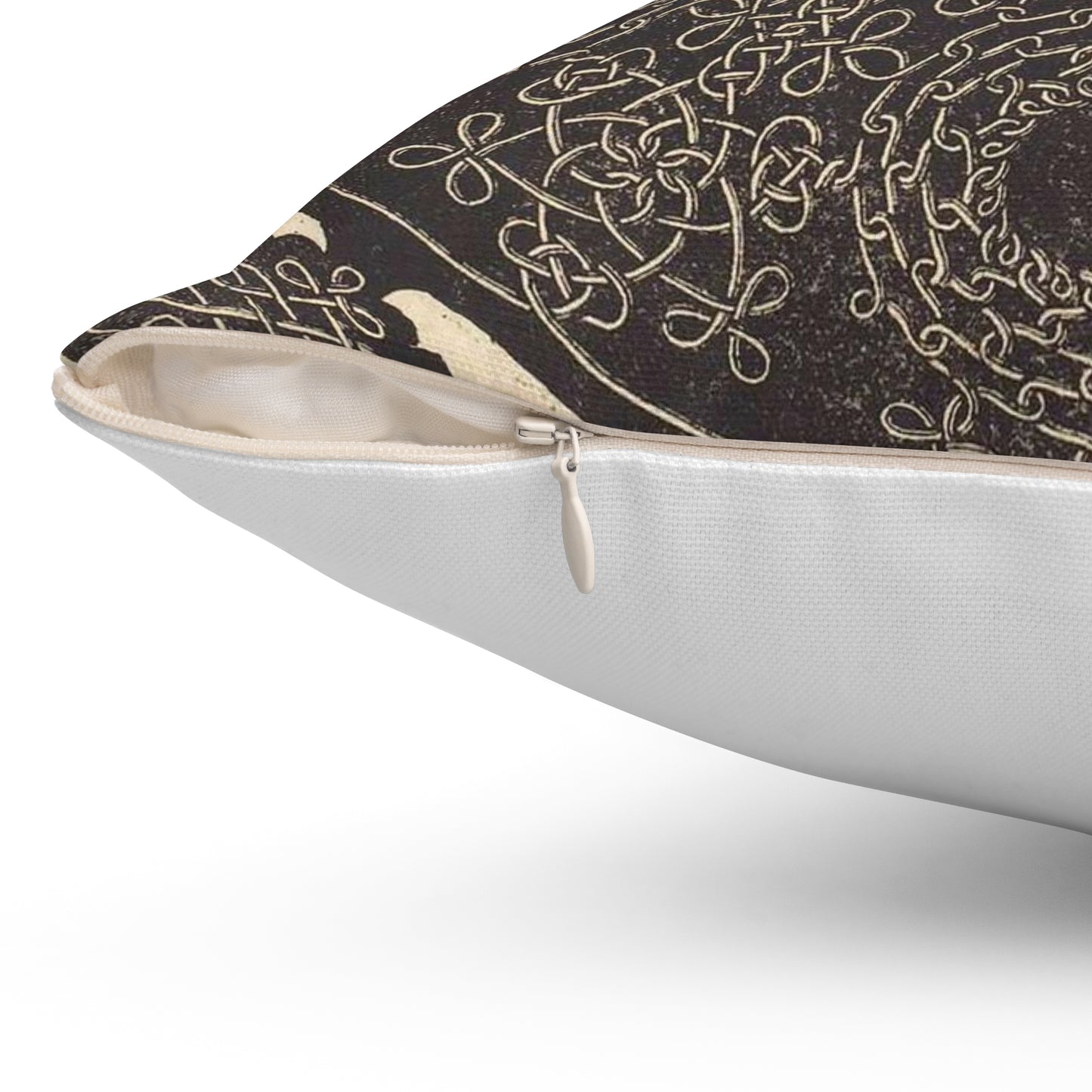 The Fourth Knot (combining seven circular groups of knots with black centers) Decorative Accent Square Pillow