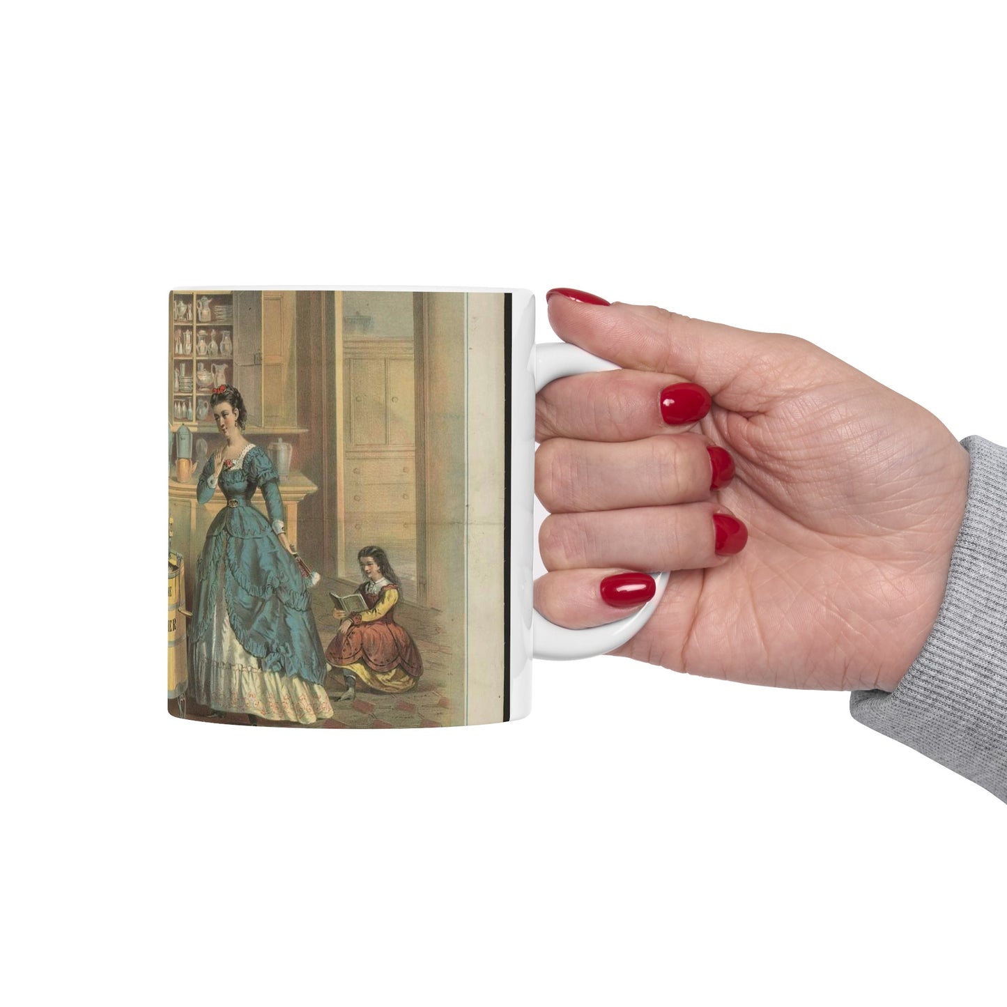 Home washing machine & wringer - A painting of a woman washing a woman's hands Beautiful Novelty Ceramic Coffee Mug 11oz