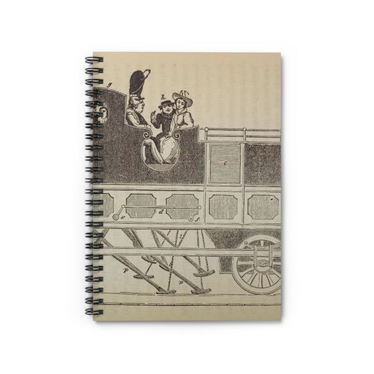 Patent Drawing of Engine - Patent steam coach, by the late Mr. David Gordon Public domain  image Spiral Bound Ruled Notebook with Printed Cover