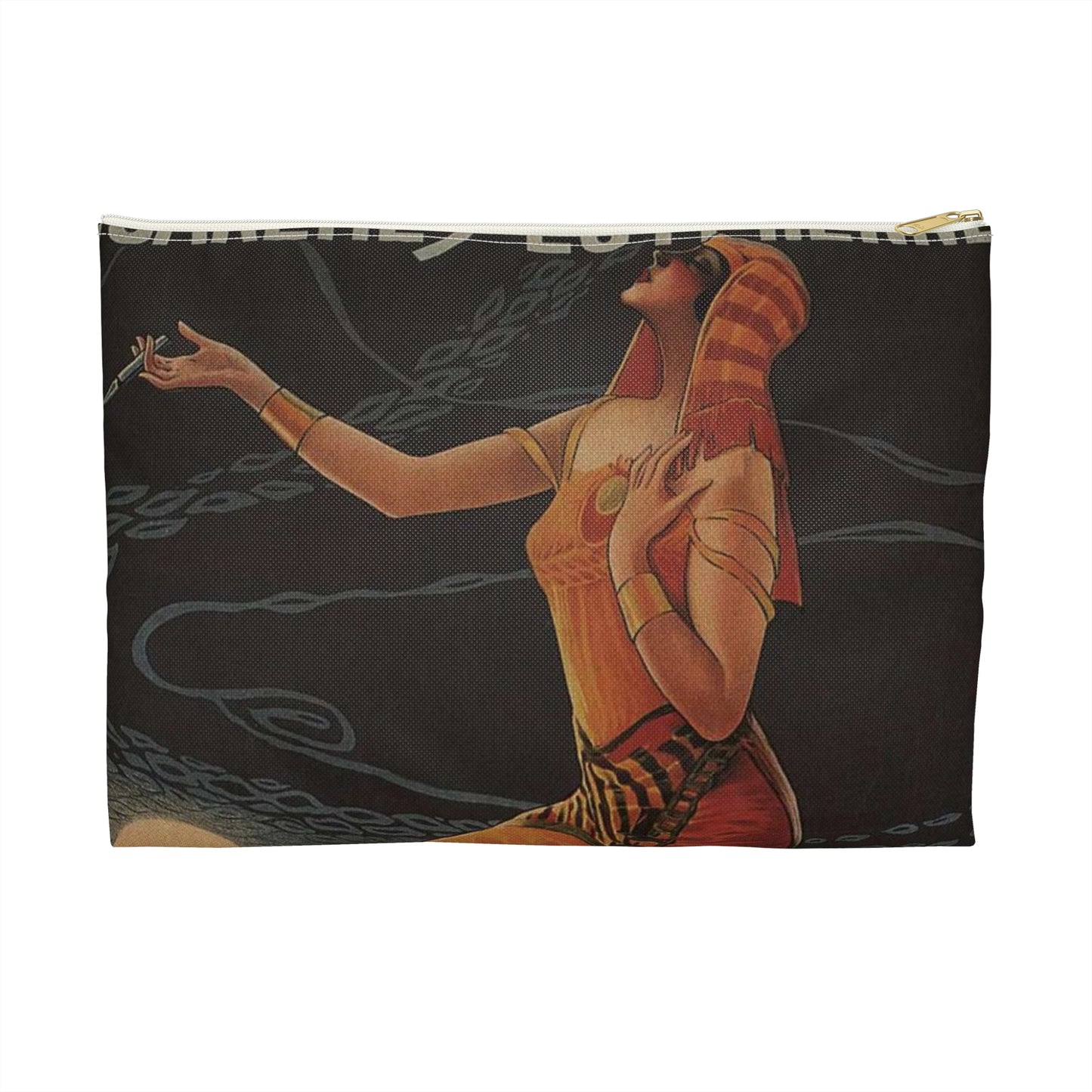 Cigarettes-Egyptiennes-Nerma-Gaspar-Camps-1924 Large Organizer Pouch with Black Zipper