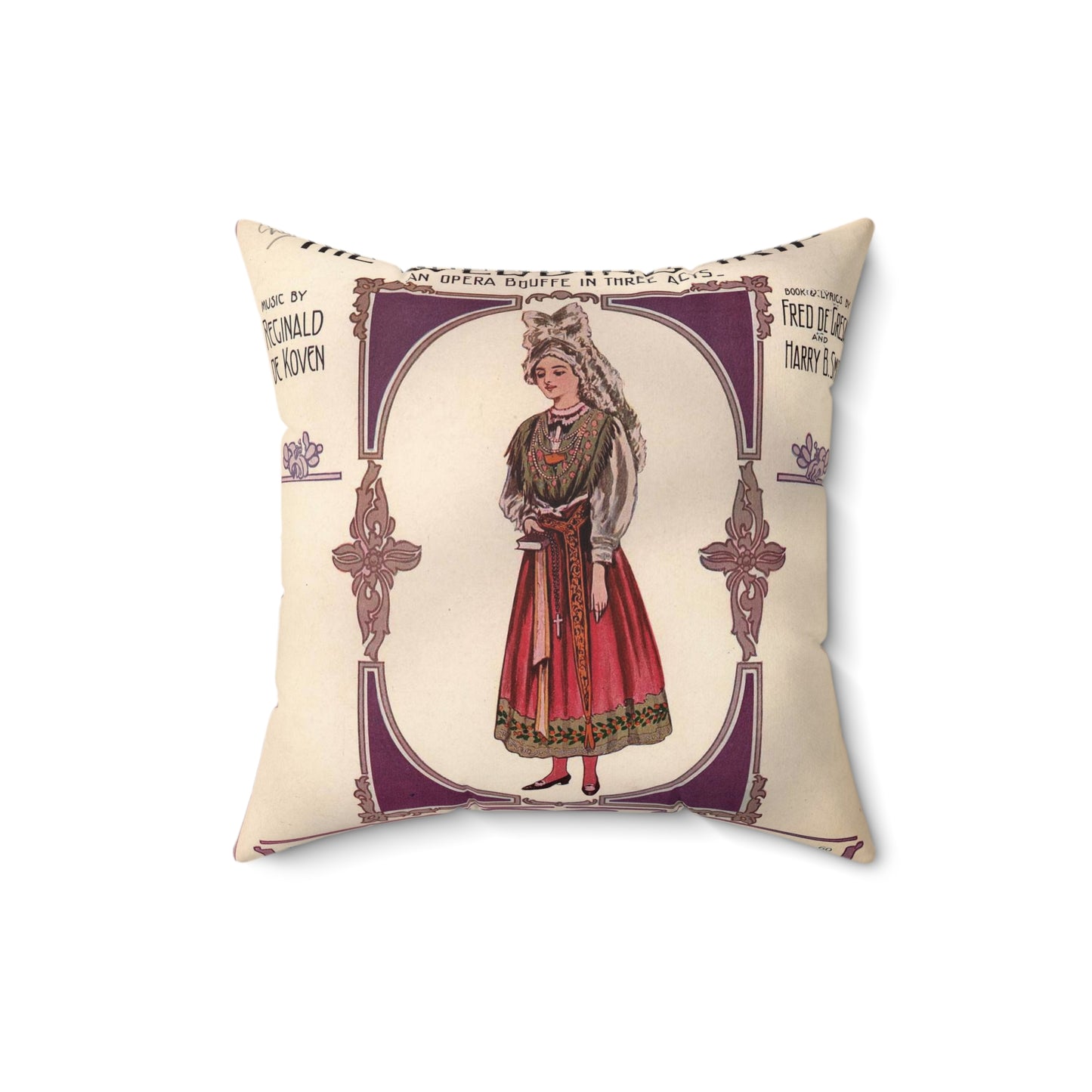 Modern Banditti - Public domain American sheet music Decorative Accent Square Pillow