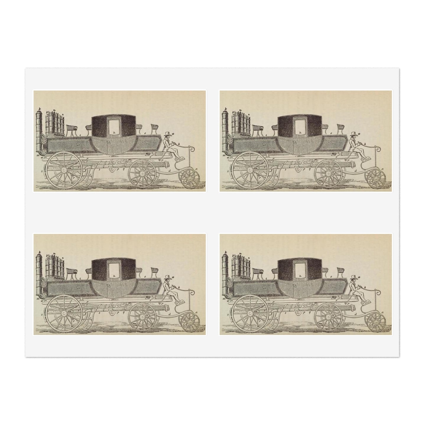 Patent Drawing of Engine - Patent steam carriage, by Mr. Goldsworthy Gurney, of Argyle Street, London, 1826 Public domain  image Laminated UV Protective Vinyl Stickers