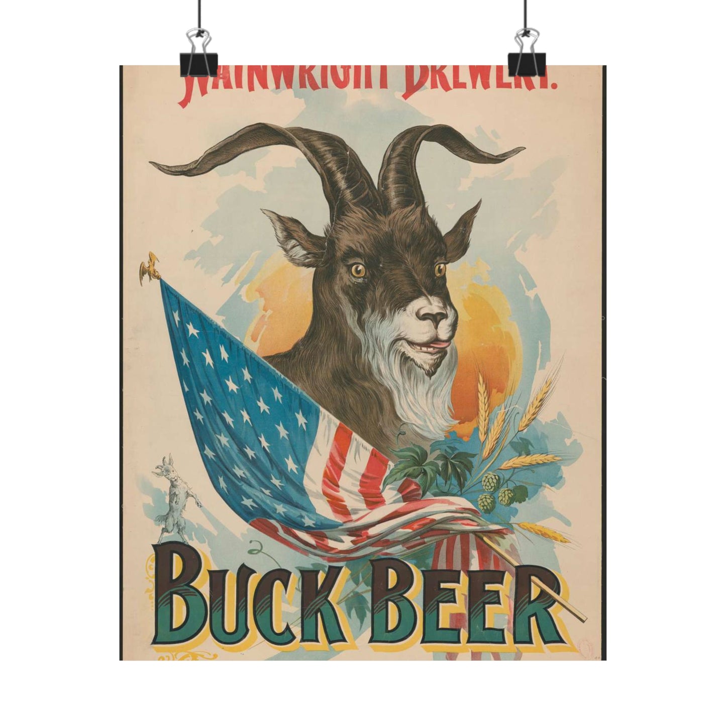 Wainwright Brewery, Buck Beer, St. Louis, MO High Quality Matte Wall Art Poster for Home, Office, Classroom