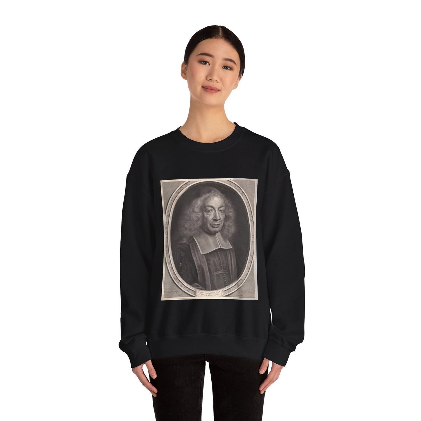 Robert Nanteuil - Gérard Edelinck - Etienne Dalligre, Chancelier de France Black Heavy Blend Adult Crew Neck SweatShirt