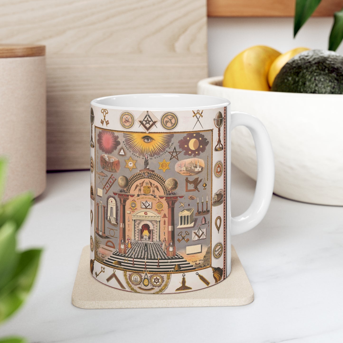 Masonic chart of the Scottish rite Beautiful Novelty Ceramic Coffee Mug 11oz