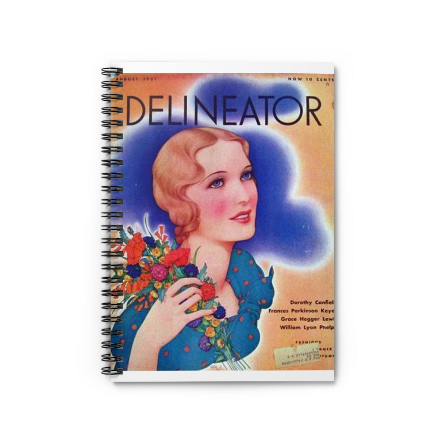 Delineator 1931-08 - Art Deco public domain image Spiral Bound Ruled Notebook with Printed Cover