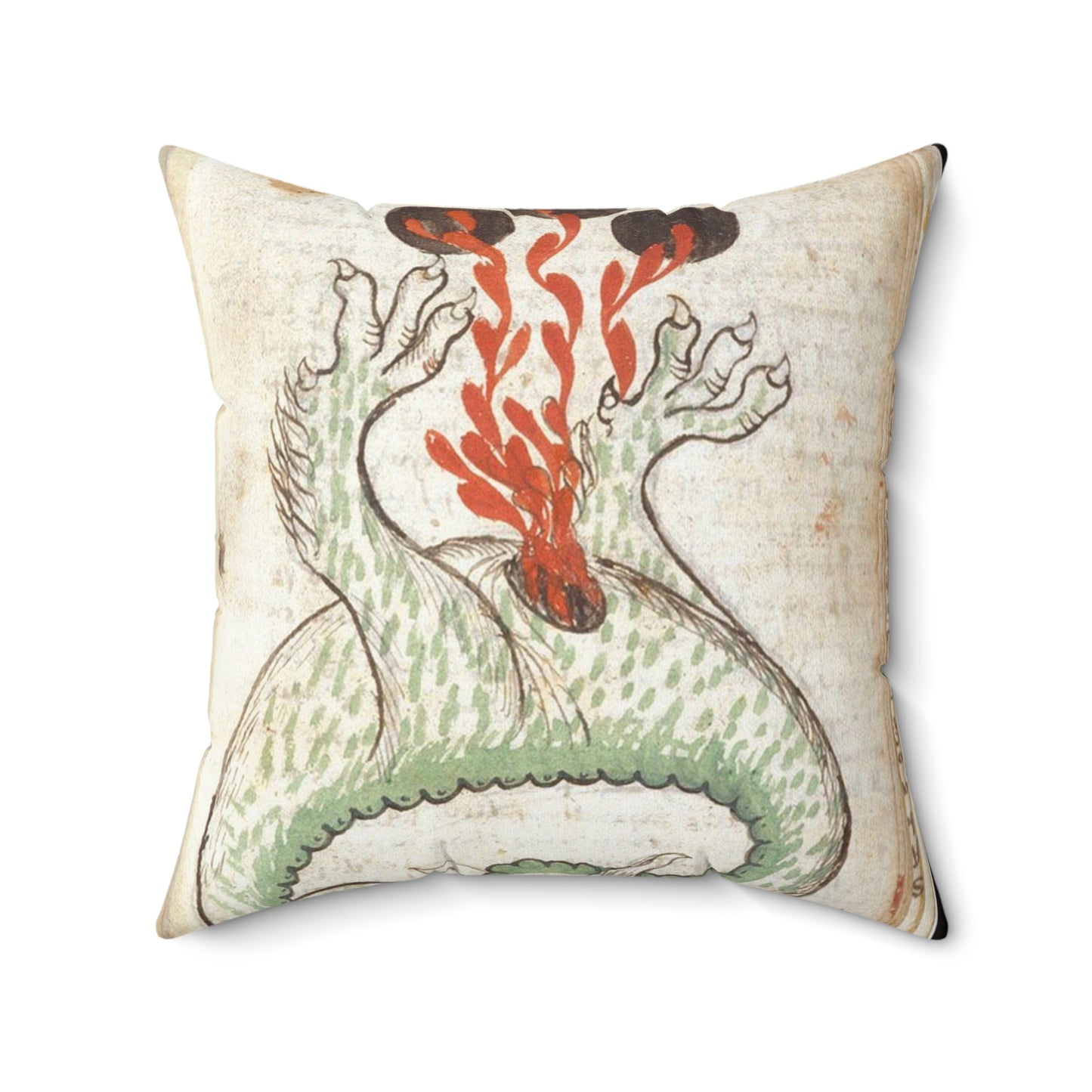 Dragon from BL Sloane 1171, f. 18v Decorative Accent Square Pillow