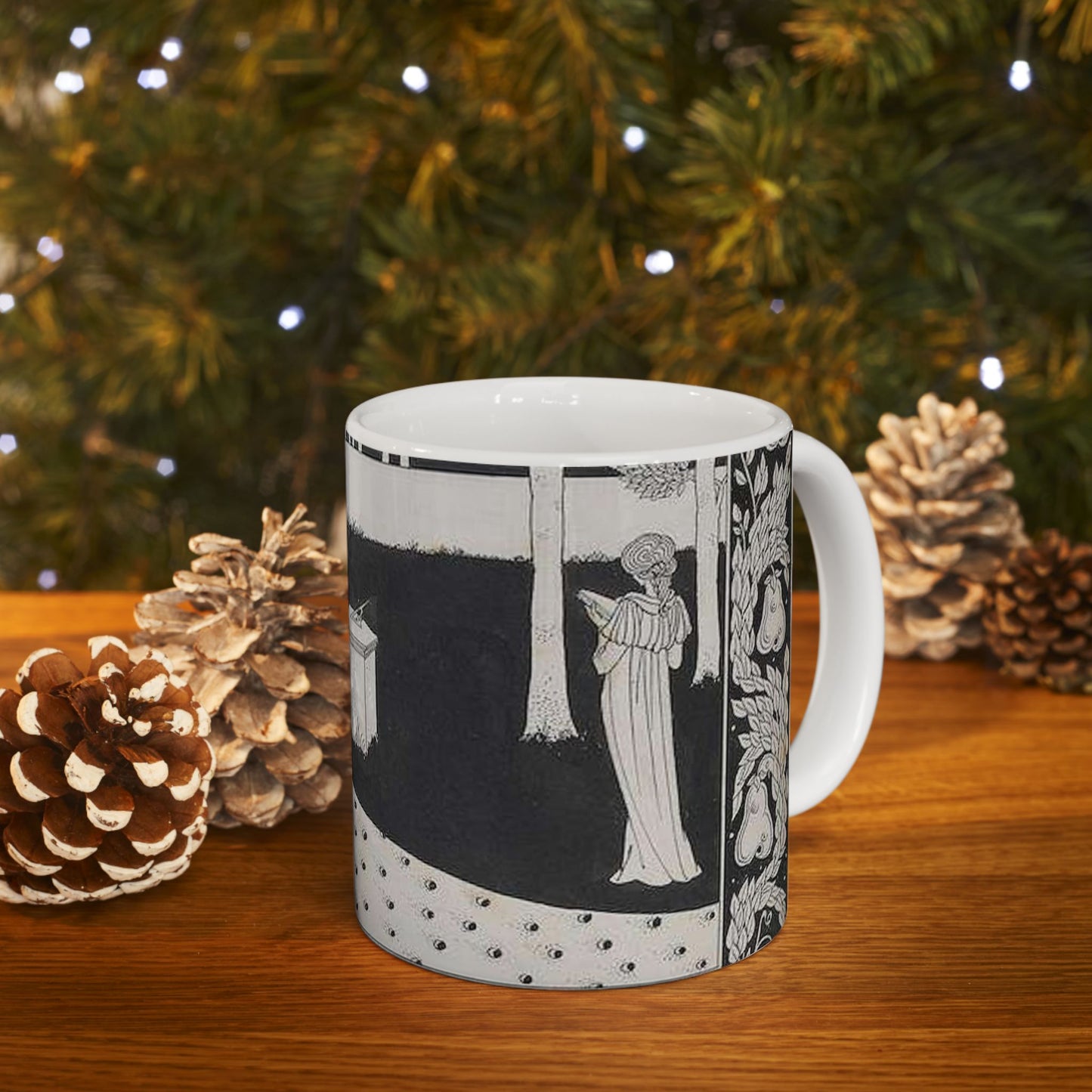 Aubrey Beardsley - La Beale Isould at Joyous Gard Beautiful Novelty Ceramic Coffee Mug 11oz