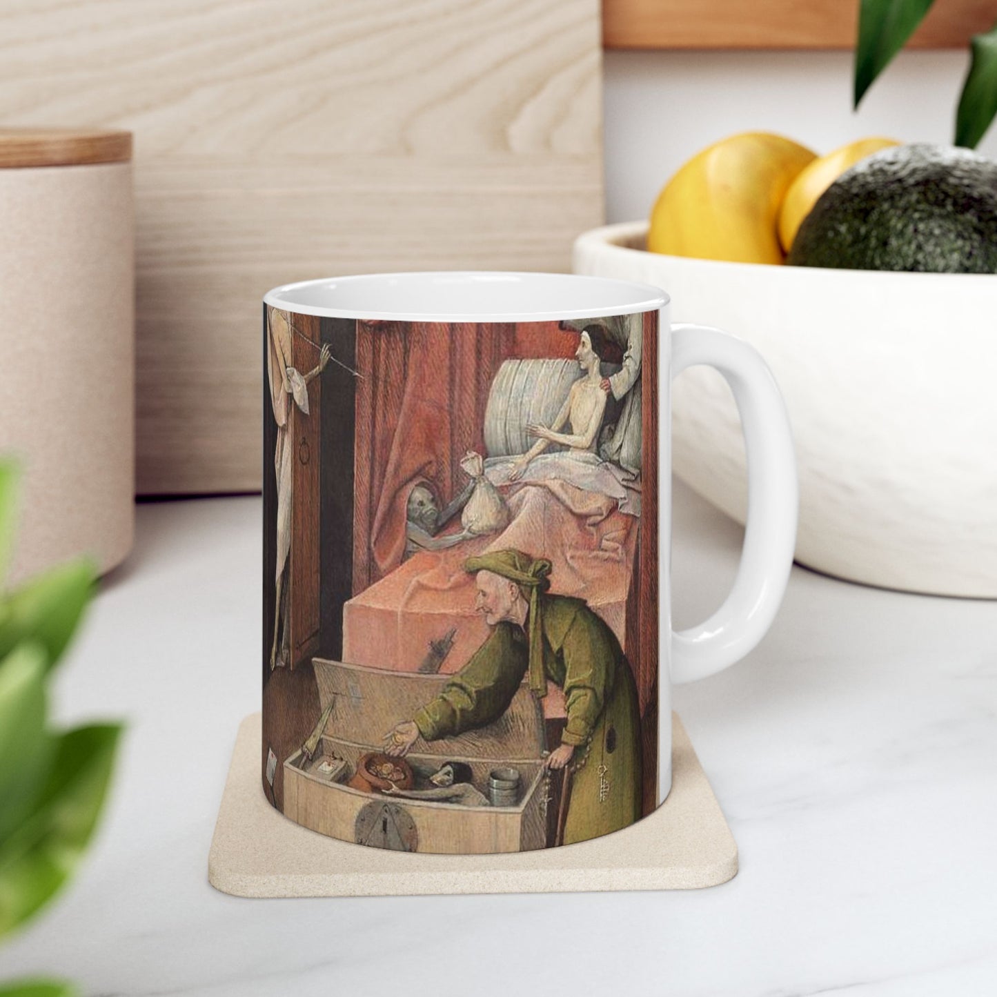 Jheronimus Bosch death and the miser Beautiful Novelty Ceramic Coffee Mug 11oz