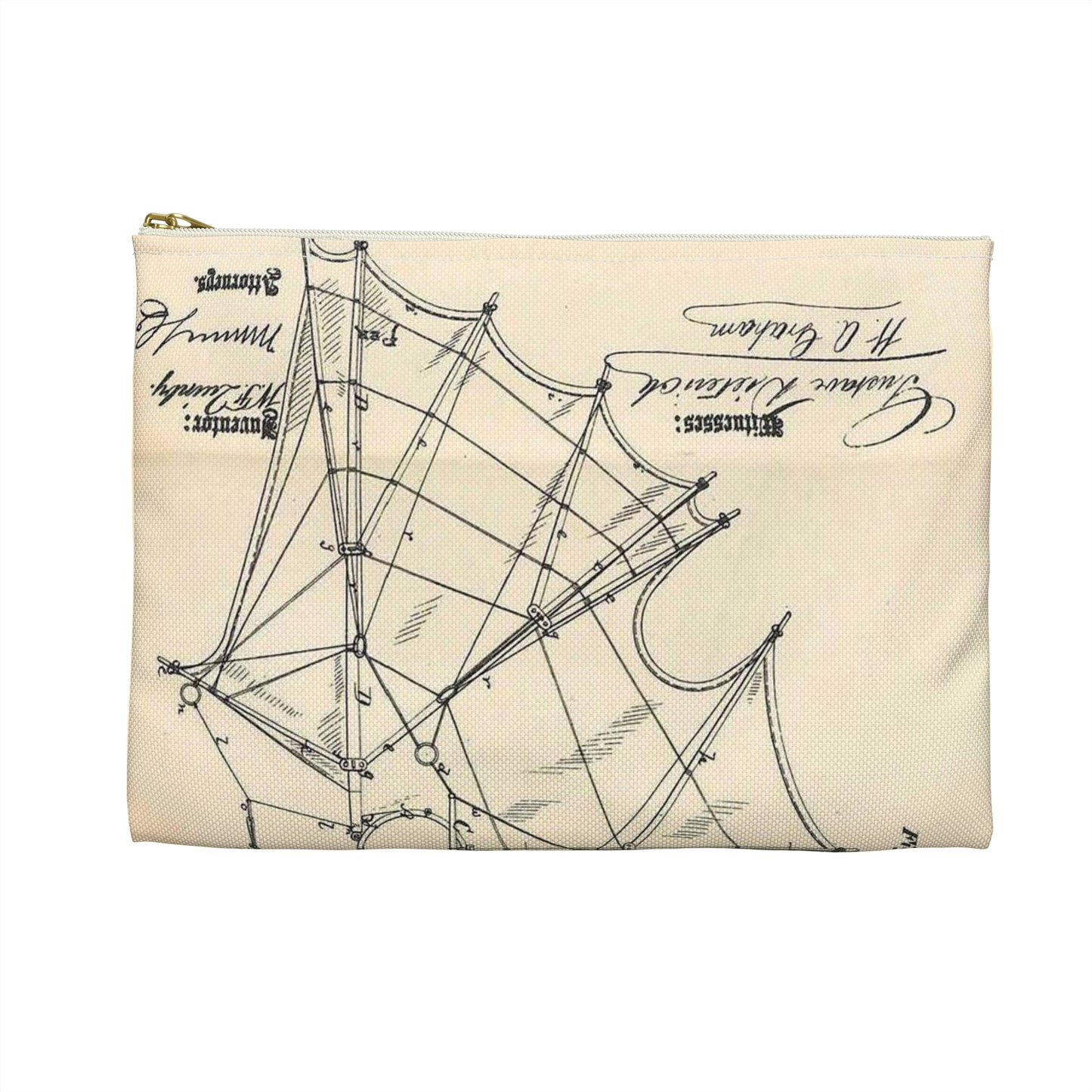 Patent Case File No. 132,022, Flying Apparatus, Inventor- Watson F. Quinby - DPLA - 1408d735868117dc44f964123674e332 (page 32) Large Organizer Pouch with Black Zipper