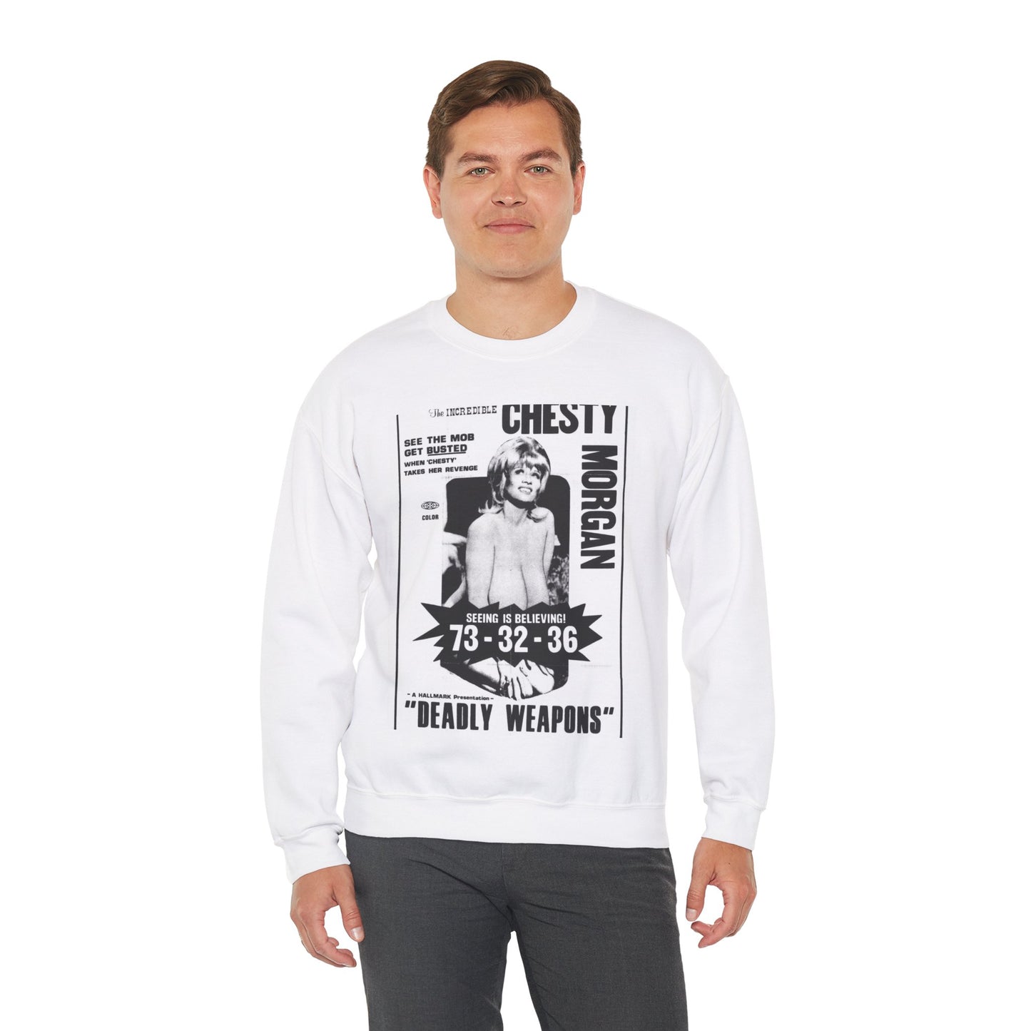 Deadly weapons poster 01 - Public domain movie poster White Heavy Blend Adult Crew Neck SweatShirt