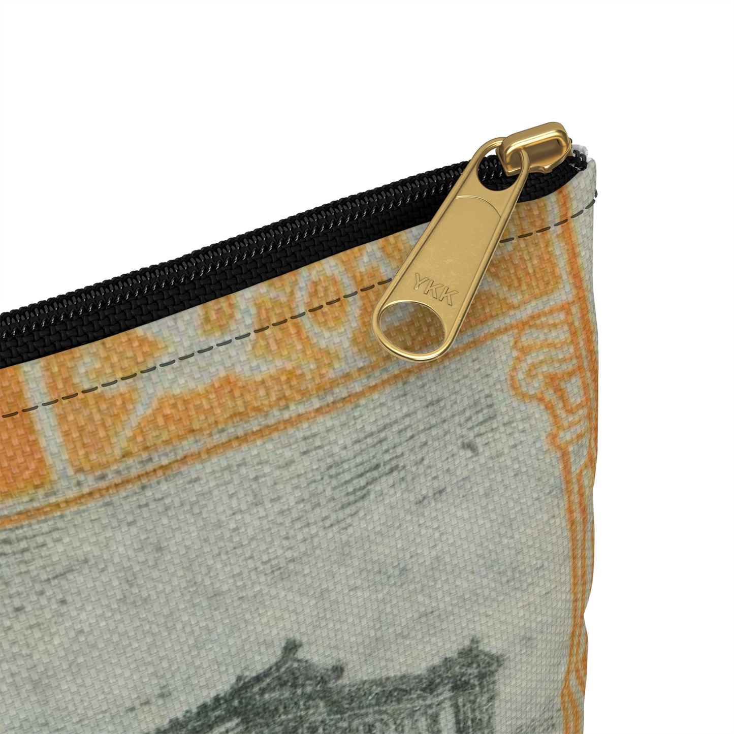 Frimärke ur Gösta Bodmans filatelistiska motivsamling, påbörjad 1950.Frimärke från Grekland, 1927. Motiv av Akademibyggnaden i Athén. Large Organizer Pouch with Black Zipper