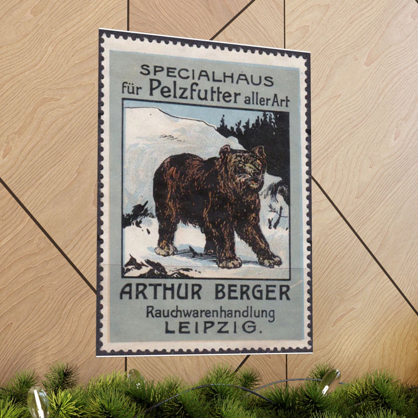 Arthur Berger, fur trader in Leipzig, c. 1910, brand advertisings (03) High Quality Matte Wall Art Poster for Home, Office, Classroom