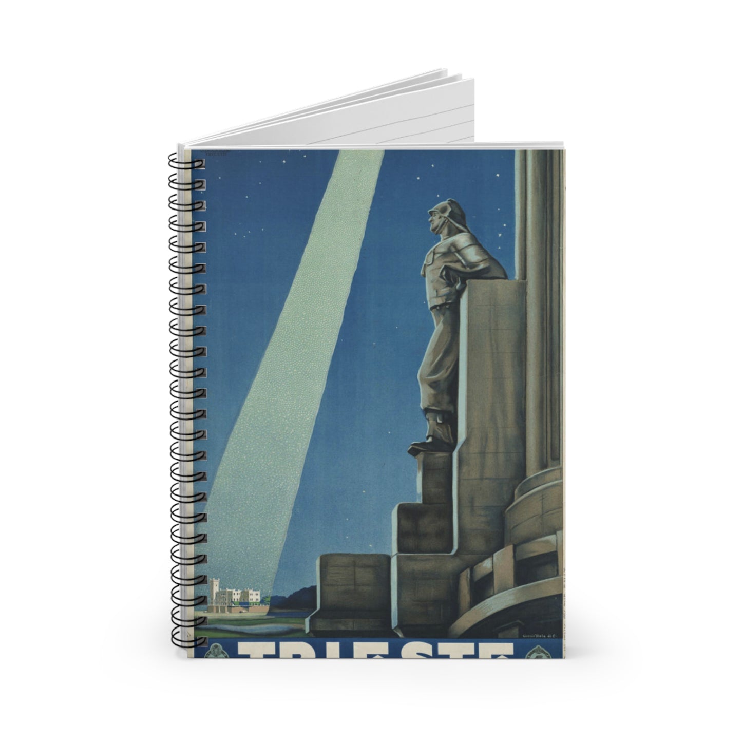 Trieste. Vintage Travel Posters, 1920s-1930s Spiral Bound Ruled Notebook with Printed Cover