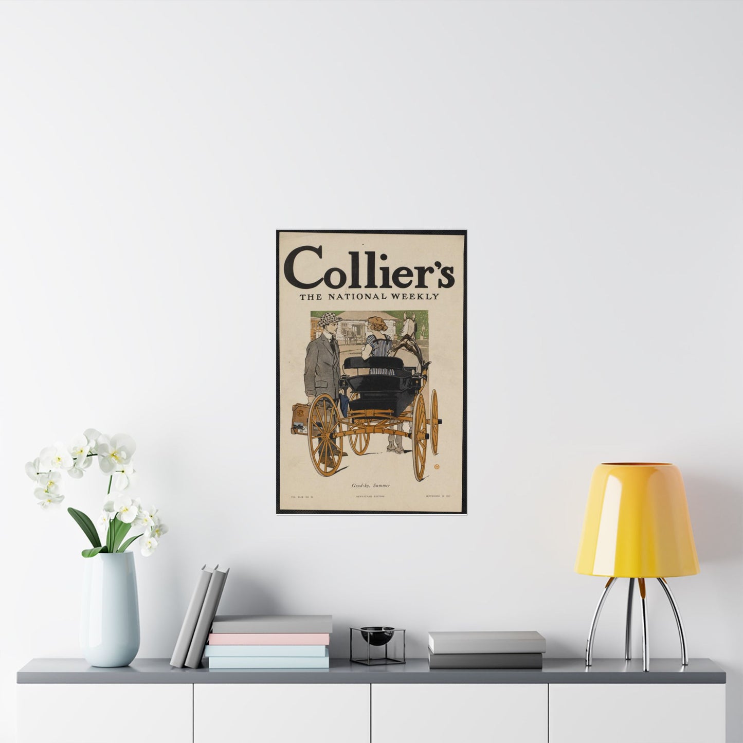 Collier's, the national weekly. Good-by, summer. High Quality Matte Wall Art Poster for Home, Office, Classroom