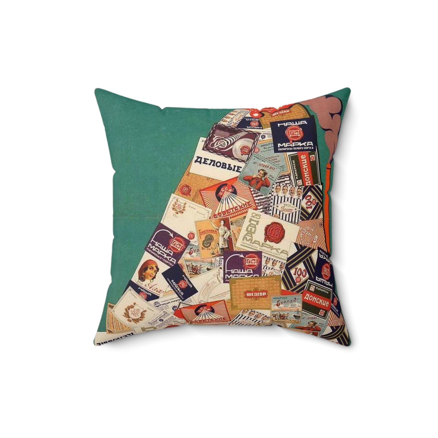 Неизвестный художник ДГТФ папиросы, Art Deco Poster Decorative Accent Square Pillow