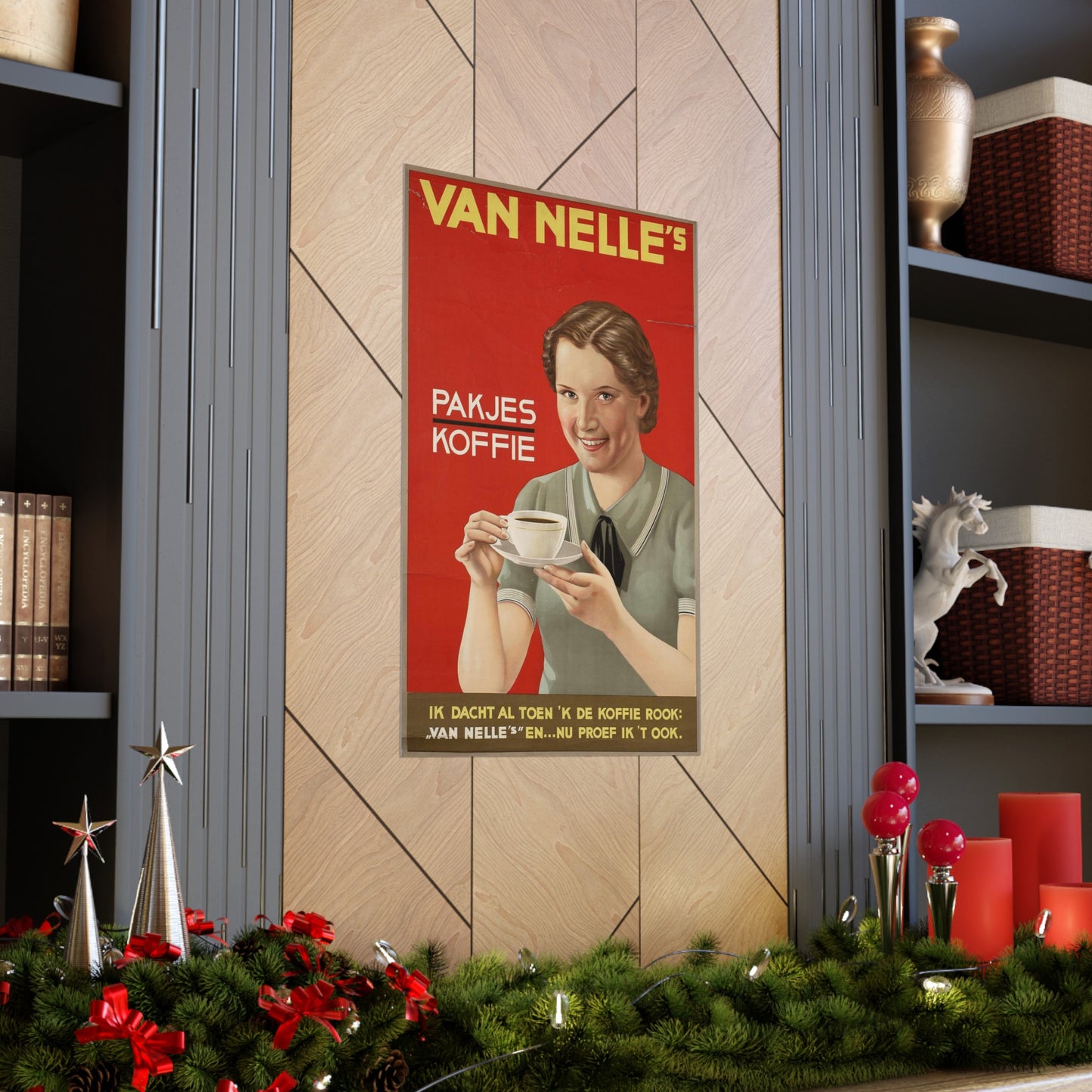 Van Nelle's pakjes koffie1936, Art Deco Poster High Quality Matte Wall Art Poster for Home, Office, Classroom