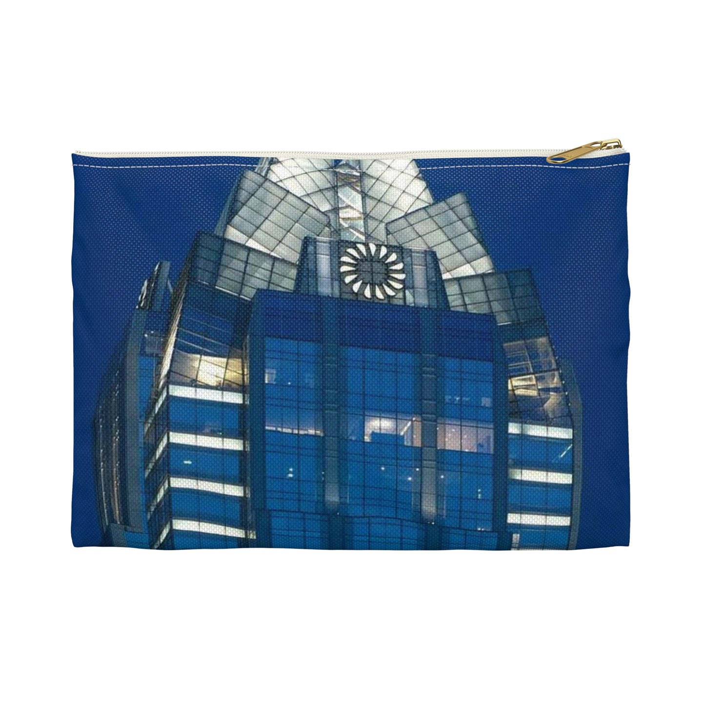 The upper reaches of Frost Bank Tower, a prominent Austin, Texas, skyscraper Large Organizer Pouch with Black Zipper