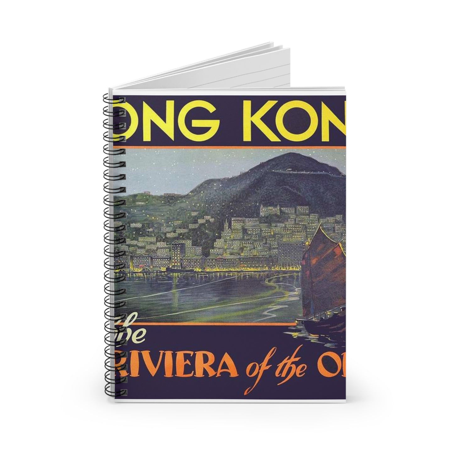 Hong Kong – Riviera of the Orient, c. 1930 Spiral Bound Ruled Notebook with Printed Cover