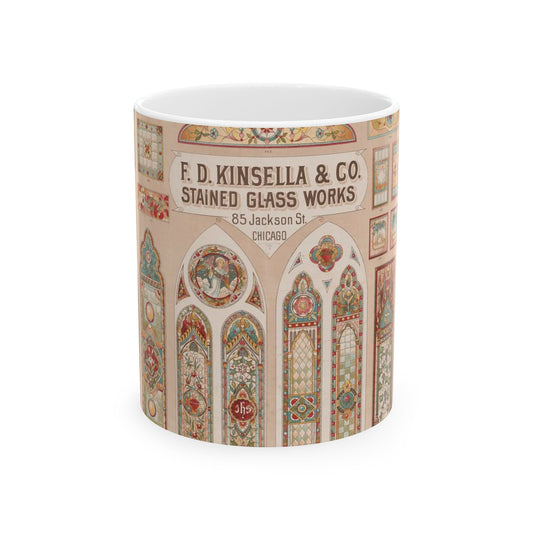F.D. Kinsella & Co., stained glass works Beautiful Novelty Ceramic Coffee Mug 11oz