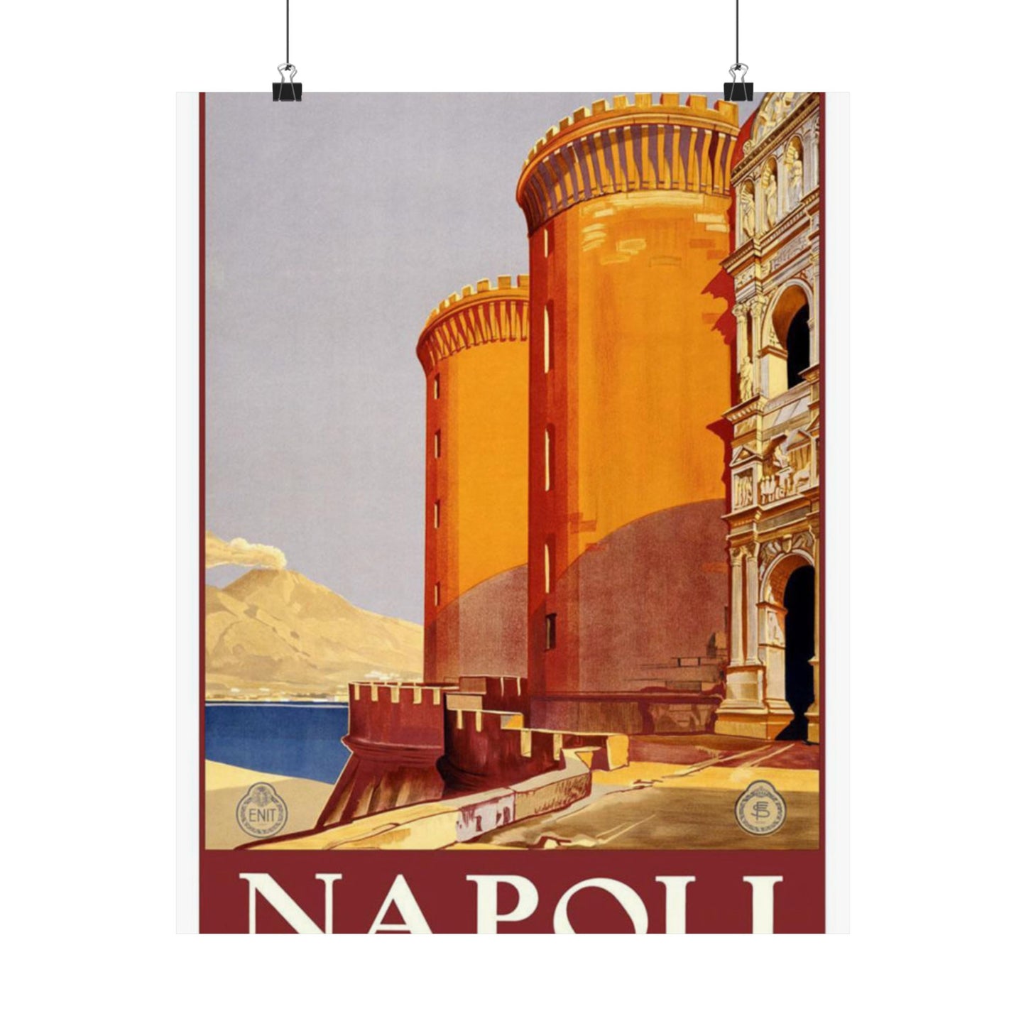 Napoli. Vintage Travel Poster., Italy High Quality Matte Wall Art Poster for Home, Office, Classroom