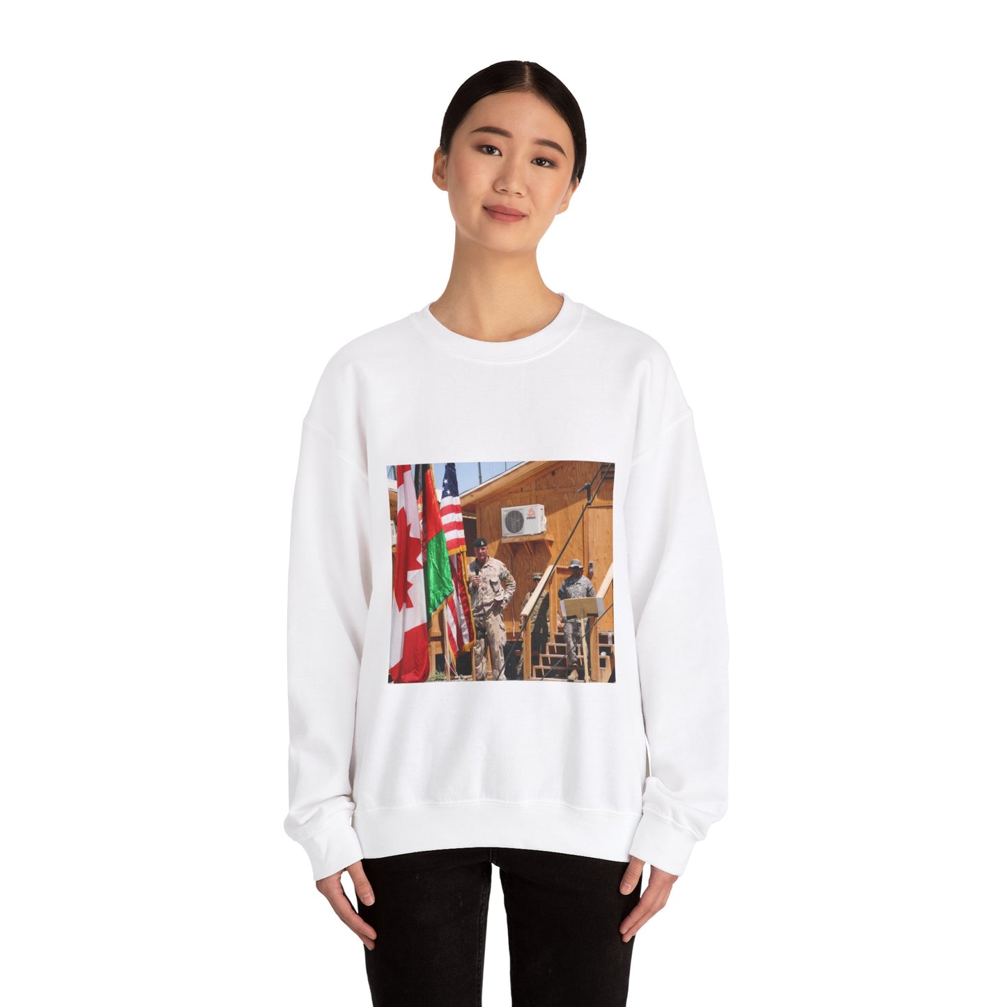 Maj. Gen. Dean J. Milner honors the accomplishments White Heavy Blend Adult Crew Neck SweatShirt