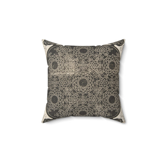 “The Sixth Knot”. Interlaced Roundel with Seven Wreaths Decorative Accent Square Pillow
