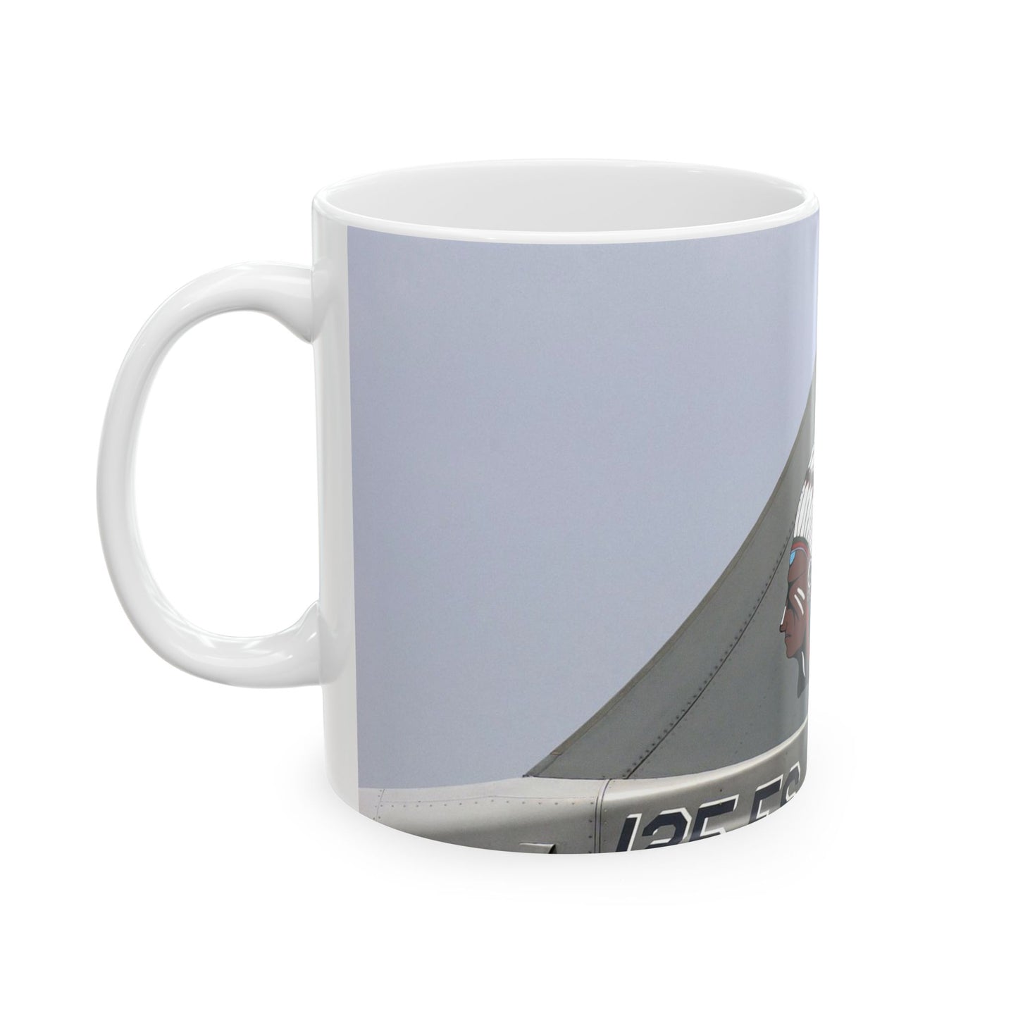 The tail flash of a F-16 Fighting Falcon aircraft from the 125th Fighter Squadron (FS), 138th Fighter Wing (FW), Oklahoma (OK), Air National Guard (ANG) Beautiful Novelty Ceramic Coffee Mug 11oz