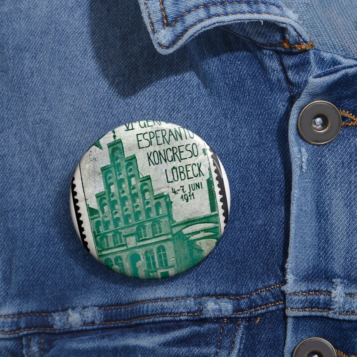 Damals – Esperanto-Kongress – 1911 – Reklamemarke Pin Buttons with Crisp Design