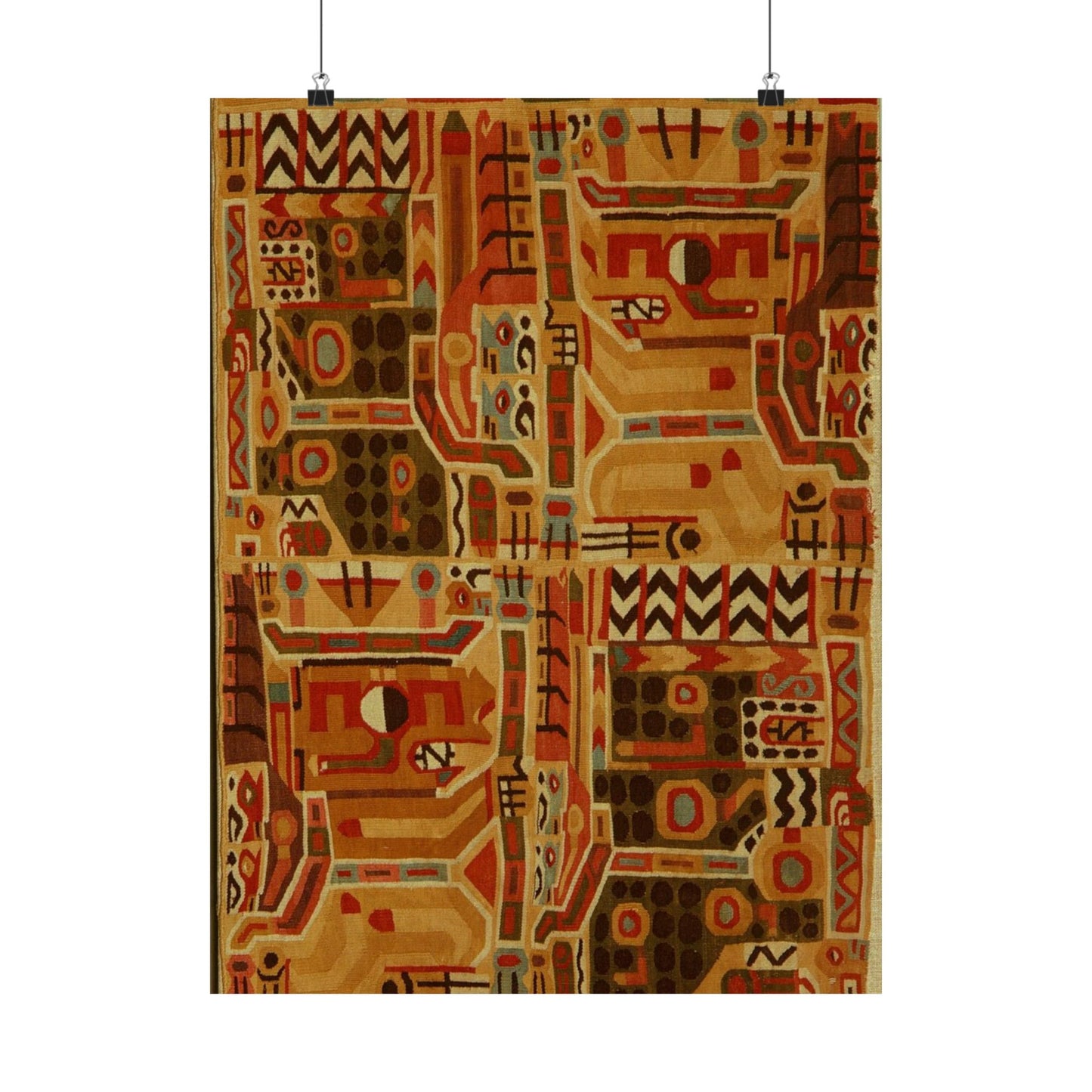 Tunic Fragment, 9th century - Public domain museum image. A rug with a design on it High Quality Matte Wall Art Poster for Home, Office, Classroom