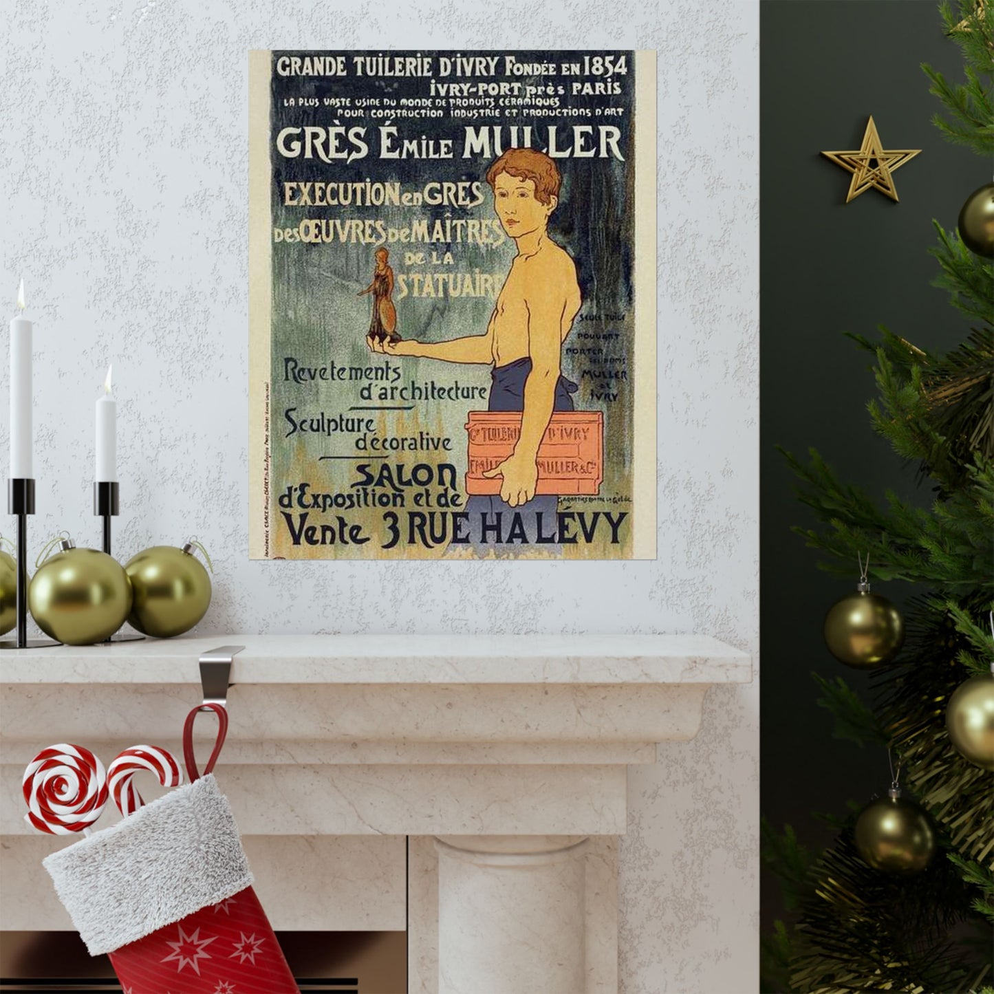 Affiche pour la "Grande Tuilerie d'Ivry" (Usine Émile Muller). High Quality Matte Wall Art Poster for Home, Office, Classroom
