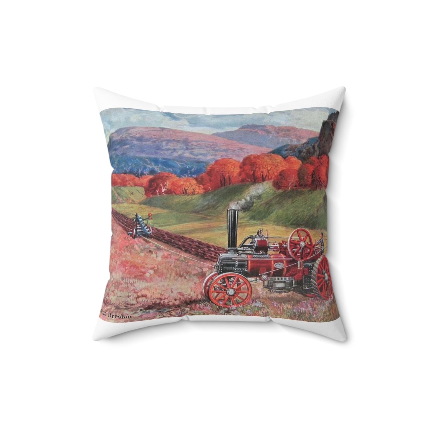 Kemna Lokomotiven - Steam locomotive, Public domain image Decorative Accent Square Pillow